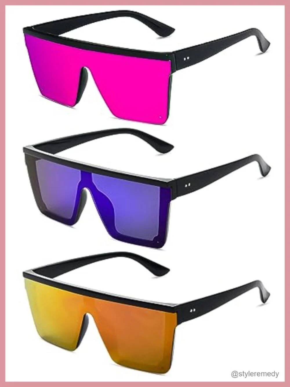 3 Pack Oversized Square Sunglasses for Women Men Large Flat Top Thick Frame Big